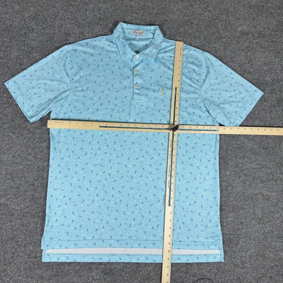 Peter Millar Polo Shirt Mens Large Blue Summer Comfort Players Jellyfish Golf - Picture 5 of 8